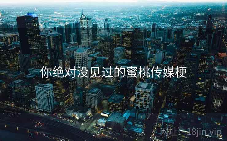 你绝对没见过的蜜桃传媒梗